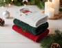Mijölnir Santa C Juego de Toallas de Lavado 3 Piezas Verde, Rojo, Blanco